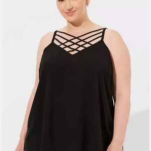 Title: Torrid Sophie Black Lattice Strappy Cami Tank Top Plus Size 3 (3X)